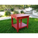 Shine Company Rectangular Side Table - Red