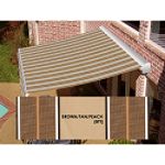 Beauty-Mark Destin Motorized Retractable Awnings with Hood - Brown/Tan Multi