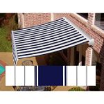 Beauty-Mark Destin Motorized Retractable Awnings with Hood - Navy/White