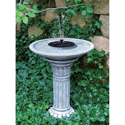 Echo Valley Argos Solar Birdbath Fountain Blue & Greywash