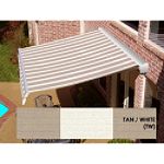 Beauty-Mark Destin Motorized Retractable Awnings with Hood - Tan/White