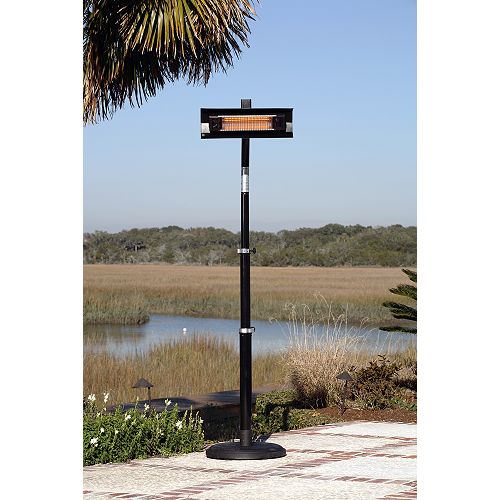 Fire Sense 1500 Watt Infrared Telescoping Black Steel Pole Mounted Patio Heater