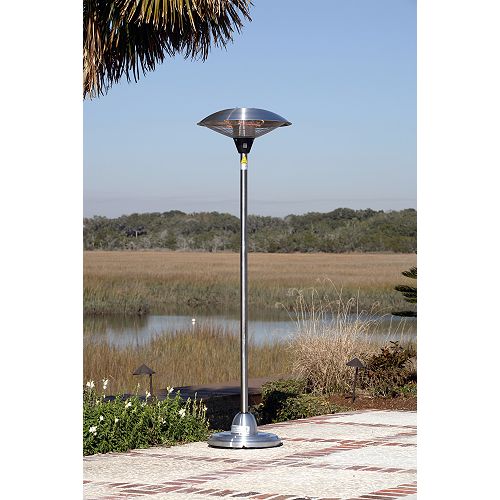 Fire Sense Floor Standing Round Stainless Steel Infrared Patio Heater 