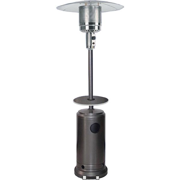 PrimeGlo 41, 000 BTU HAMMERED SILVER PATIO HEATER WITH TABLE