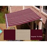 Beauty-Mark Maui Manual Retractable Awning - Burgundy/Tan