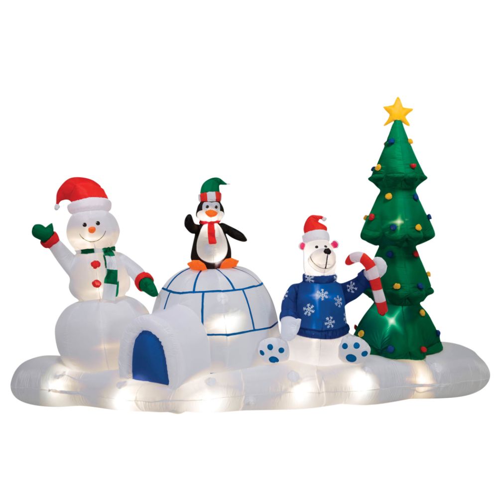 Simply Christmas Airblown Snowman Family