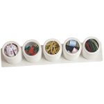 "Lipper Patented S/5 White Containers on Single White ""L"" Stand"
