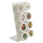 "Lipper Patented S/8 White Containers on White Double ""L"" Stand"
