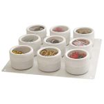 "Lipper Patented S/9 White Containers on White ""Board"""
