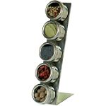 "Lipper Patented S/5 Stainless Steel Containers on Single ""L"" Stand"
