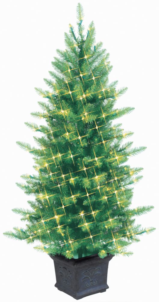 GE 5 ft. Highlander Potted Tree, Clear Sparkle Lights