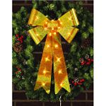 24in Lighted Bow, Gold