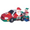 3 ft. Airblown Stock Car Santa with Elf Pit Crew