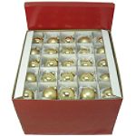 Holiday! Holiday! 100ct Glass Ornaments in a Box, Gold Themed