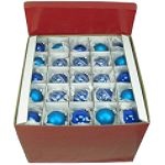 Holiday! Holiday! 100ct Glass Ornaments in a Box - Blue and Silver Themed