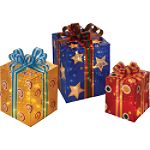 Holiday! Holiday! Set of 3 Prismatic Square Gift Boxes
