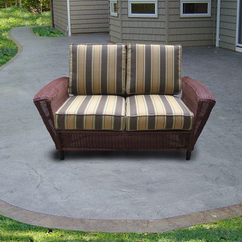 Metropolitan Deep Seating Patio Loveseat with Southridge Stripe Cushions by