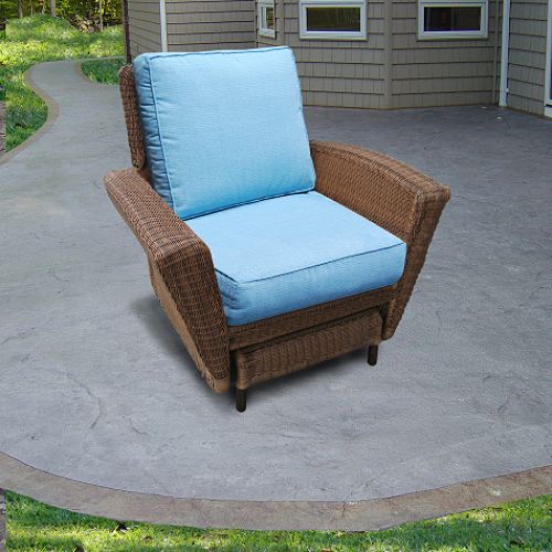 Metropolitan Deep Seating Patio Single Glider with Cossette Mineral Cushions by