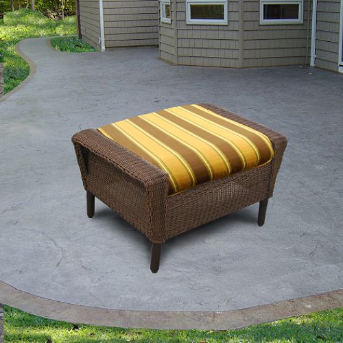 Metropolitan Deep Seating Patio Ottoman with Southridge Stripe Cushions by
