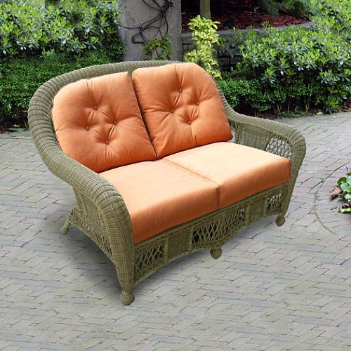 Montego Deep Seating Patio Loveseat with Cossette Adobe Cushions by