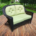 Augusta Deep Seating Love Seat with Cossette Green Tea Cushion