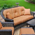 Augusta Deep Seating 3 Seat Sofa with Paprika Paisley Cushion
