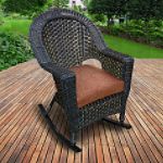 Augusta Deep Seating High Back Rocker with Paprika Paisley Cushion