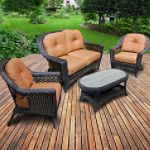 Augusta Deep Seating 4 Piece Expresso/Walnut Wicker Set