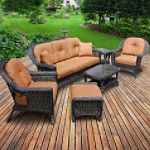 Augusta Deep Seating 6 Piece Expresso/Walnut Wicker Set