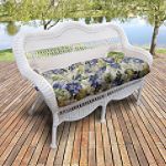 Avalon Love Seat with Garden Scroll Cushions