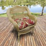 Avalon Chair with Tiki Crimson Cushions