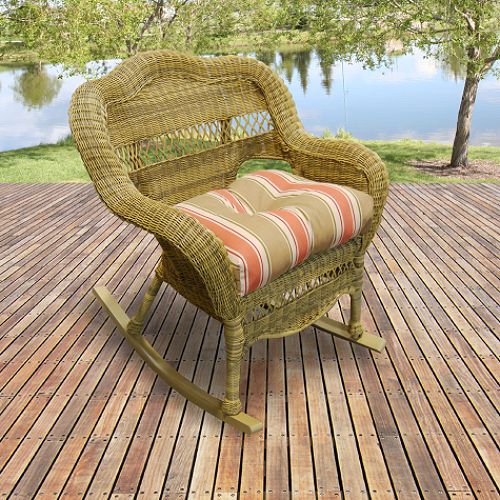 Avalon Patio Rocker with Huntington Adobe Cushions by