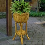 Avalon Walnut Color Wicker Planter will hold 10 inches Pot