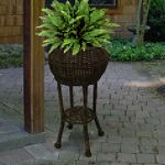 Avalon Espresso Color Wicker Planter will hold 10 inches Pot