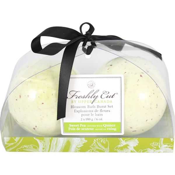 Freshly Cut Sweet Pea Infused with Quince Blossom Bath Burst Set