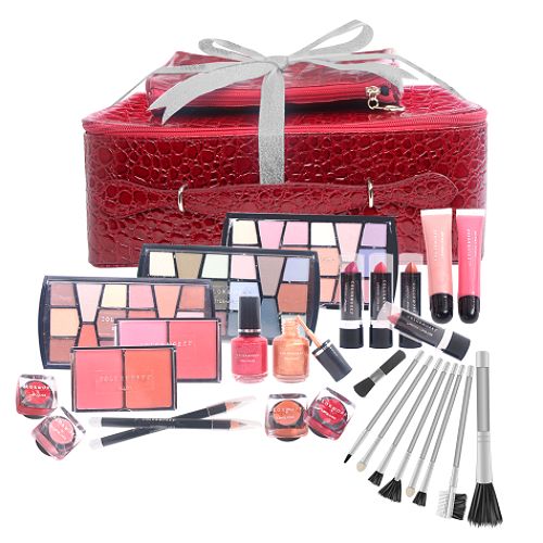 Colorworks 76 Piece Red Croc Traincase
