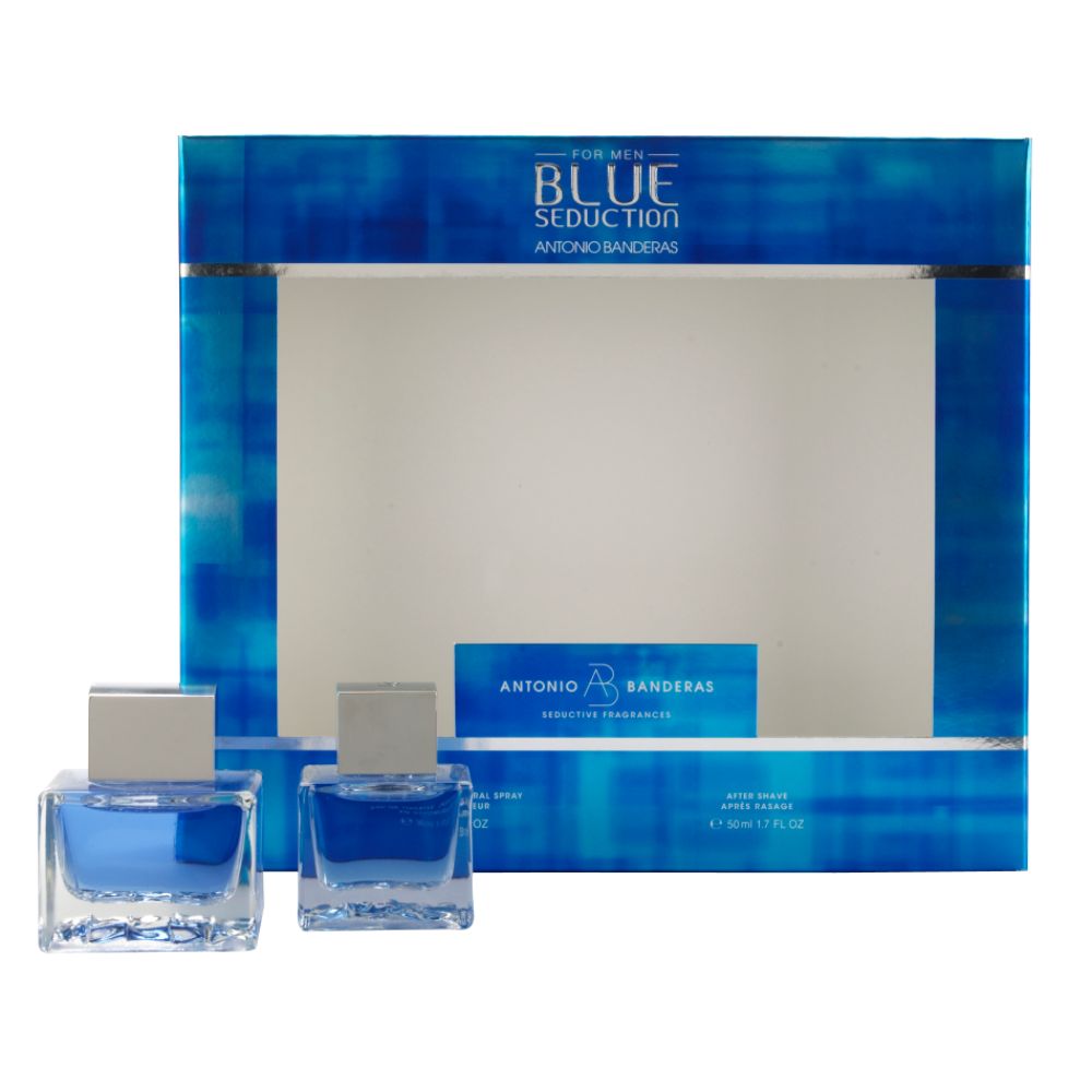 Blue Seduction Set Includes: 1 oz EDT, 1.7 oz After Shave Lotion