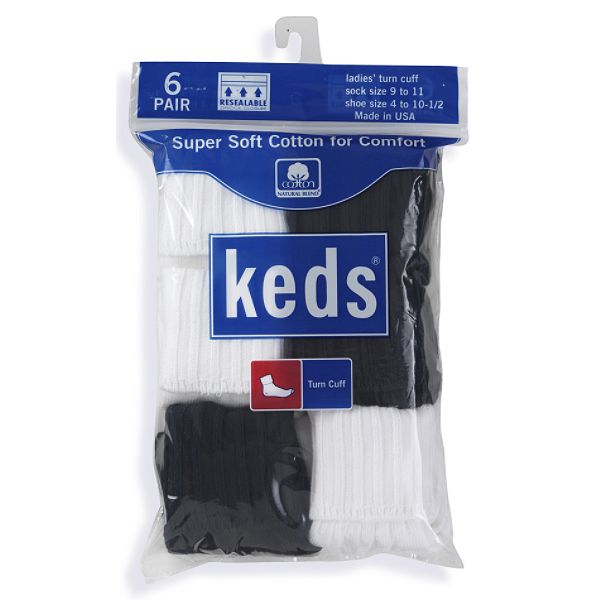 Keds 6 Pack Turn Cuff Socks