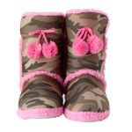Pink Cookie Camouflage Jr. Slipper Bootie