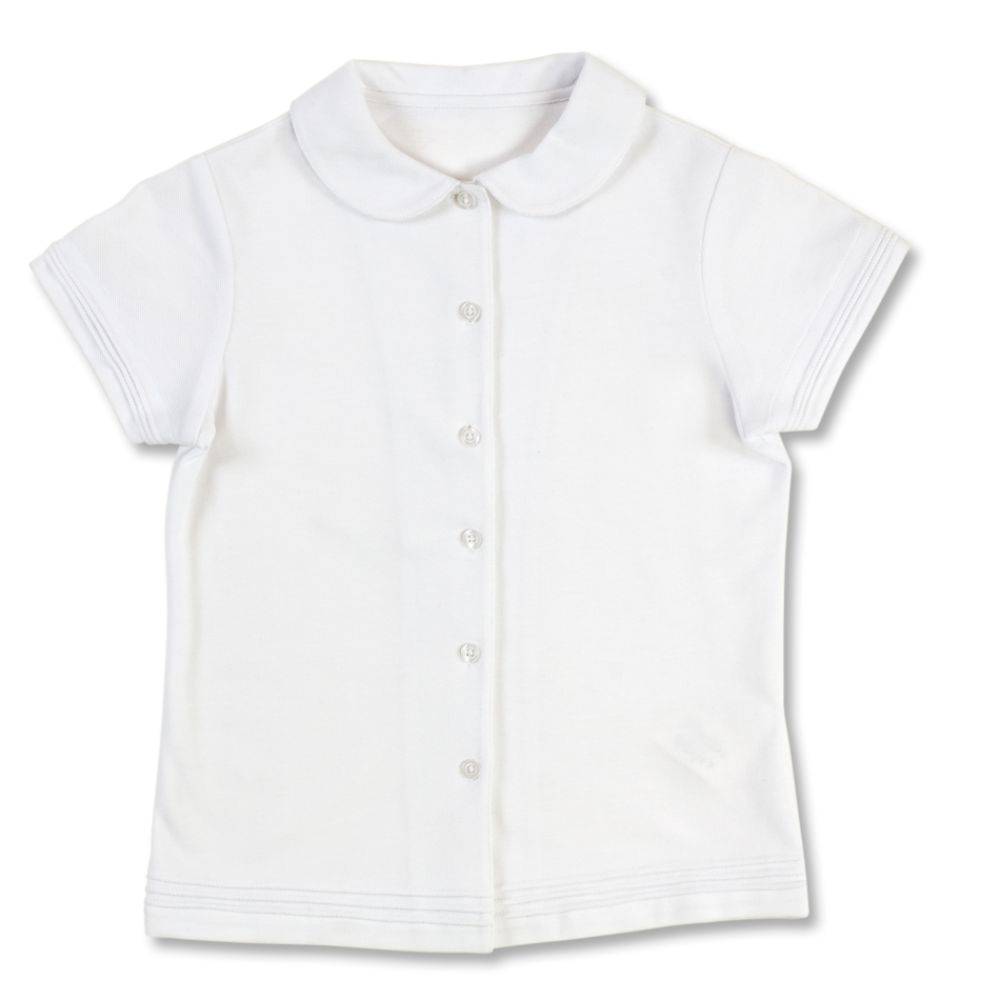Dockers Short Sleeve Pique Knit Peter Pan Blouse