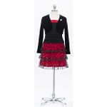 Amy's Closet Girl's 7-16 Triple Tier Rumba Dress with Velvet Bolero