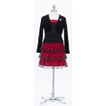 Amy's Closet Girl's Plus Triple Tier Rumba Dress with Velvet Bolero