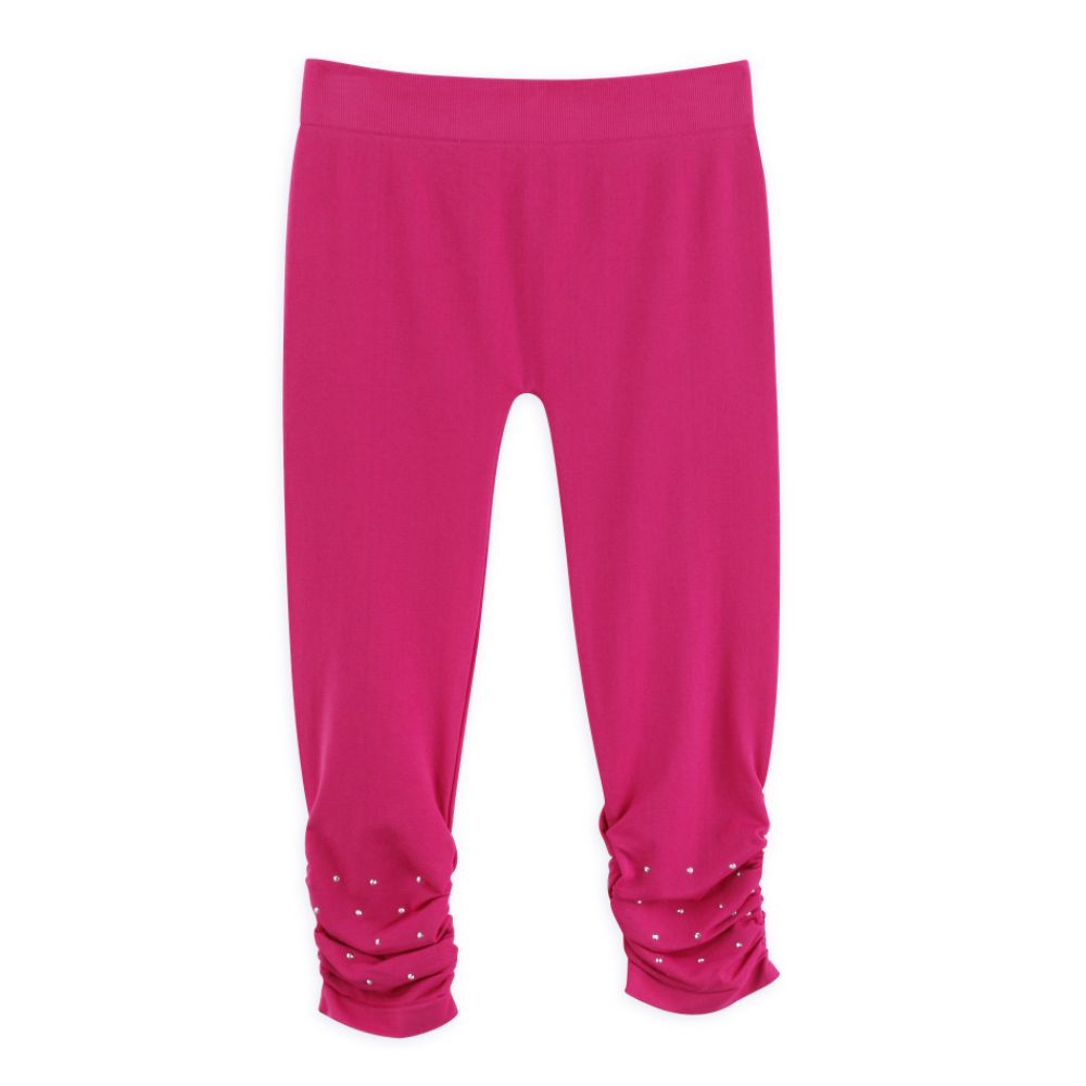 Canyon River Blues Girl's Plus Side Rouched Seamless Legging with Rhinestones