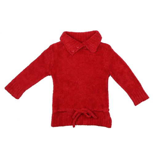 Amy's Closet Girl's 4-6x Long Sleeve Boucle Split Neck Sweater