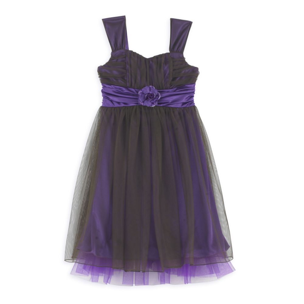 My Michelle Girl's 7-16 Sleeveless Mesh Overlay Dress