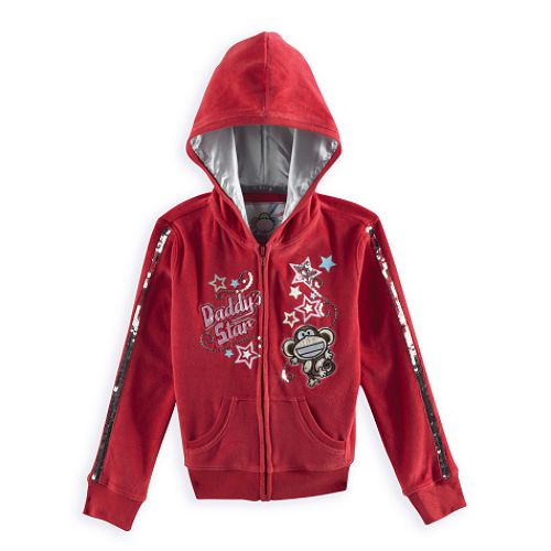 Bobby Jack Girl's 4-6x Long Sleeve Velour Hoodie with "Daddy's Star"