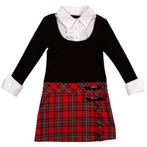 Shopping Dudes Hot Deal for: Emily West Girls 7-16 Long Sleeve Plaid Dress
