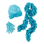 Toby N.Y.C. Girl's 7-16 Chenille Loop Hat, Glove & Scarf Set