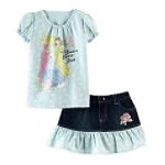 Disney Princess Girl's 4-6x Puff Sleeve Top with Denim Scooter