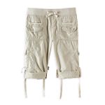 Almost Famous Girl's 7-16 Poplin Knit Waist Patch Pocket Capri